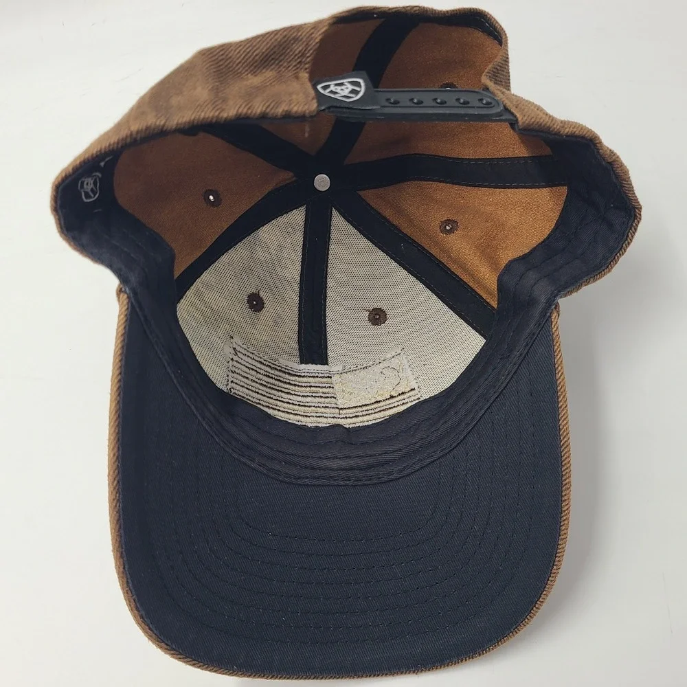 Ariat Hat Snapback Brown Digital Camo American Flag Patch Logo USA Outdoors‎ Men